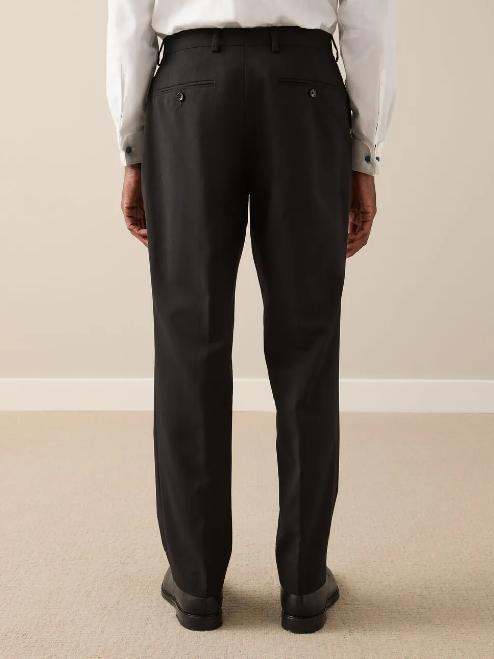 Black Slim Fit Slim Fit Signature Nova Fides 100% Italian Wool Suit Trousers