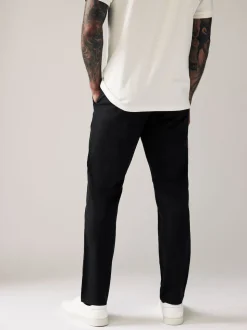 Black Slim Fit Stretch Chinos Trousers