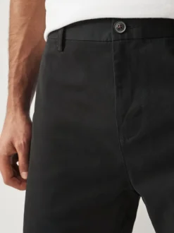Black Slim Fit Stretch Chinos Shorts