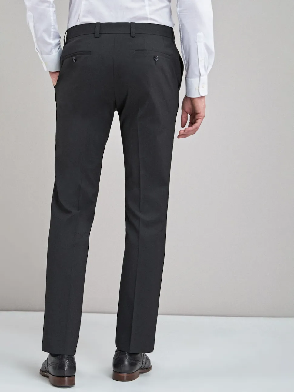 Black Slim Fit Stretch Smart Trousers