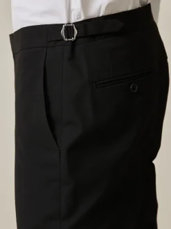 Black Slim Fit Suit Trousers With Side Adjuster