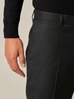 Black Slim Fit Textured Smart Trousers