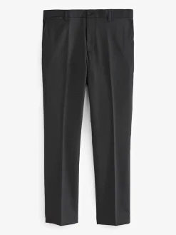 Black Slim Fit Textured Smart Trousers