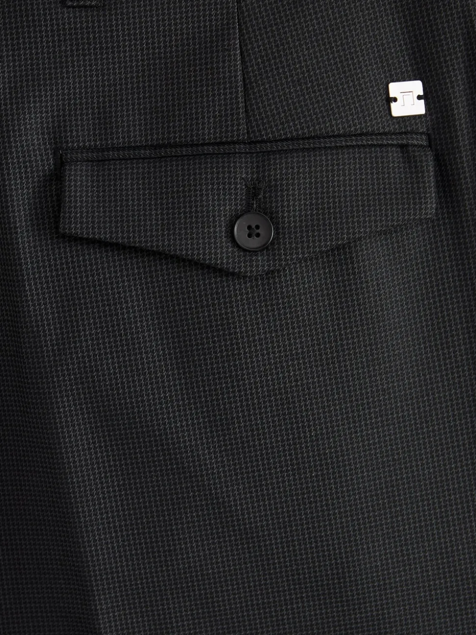 Black Slim Fit Textured Smart Trousers