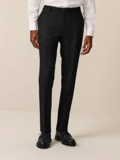 Black Slim Fit Textured Suit Trousers
