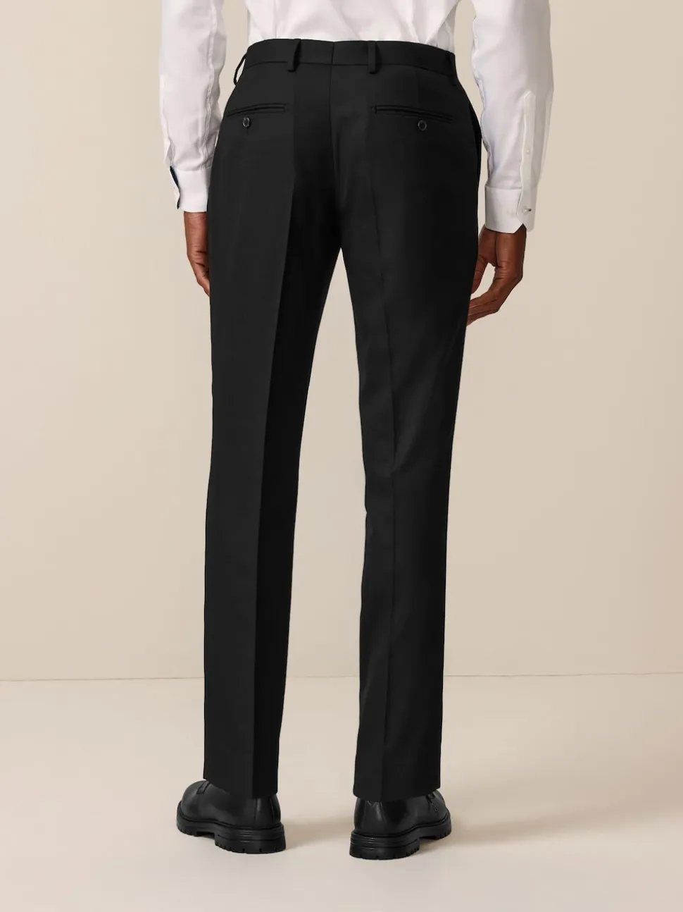 Black Slim Fit Textured Suit Trousers