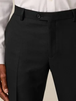 Black Slim Fit Textured Suit Trousers