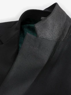 Black Slim Fit Textured Suit Jacket