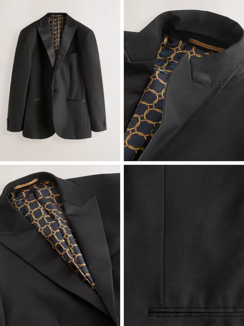 Black Slim Fit Tuxedo Suit Jacket