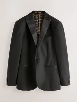 Black Slim Fit Tuxedo Suit Jacket