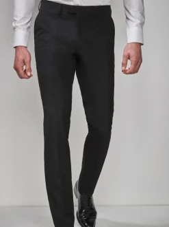 Black Slim Fit Tuxedo Suit Trousers