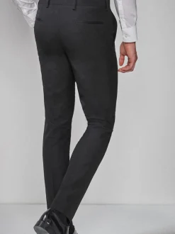 Black Slim Fit Tuxedo Suit Trousers