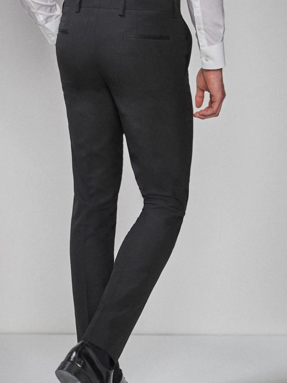 Black Slim Fit Tuxedo Suit Trousers
