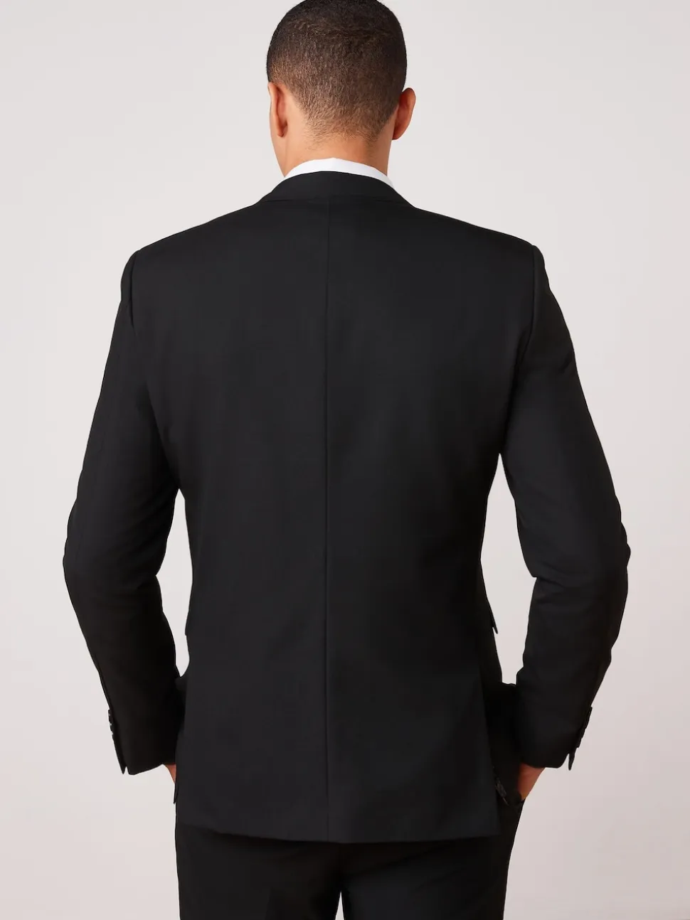 Black Slim Fit Two Button Suit Jacket
