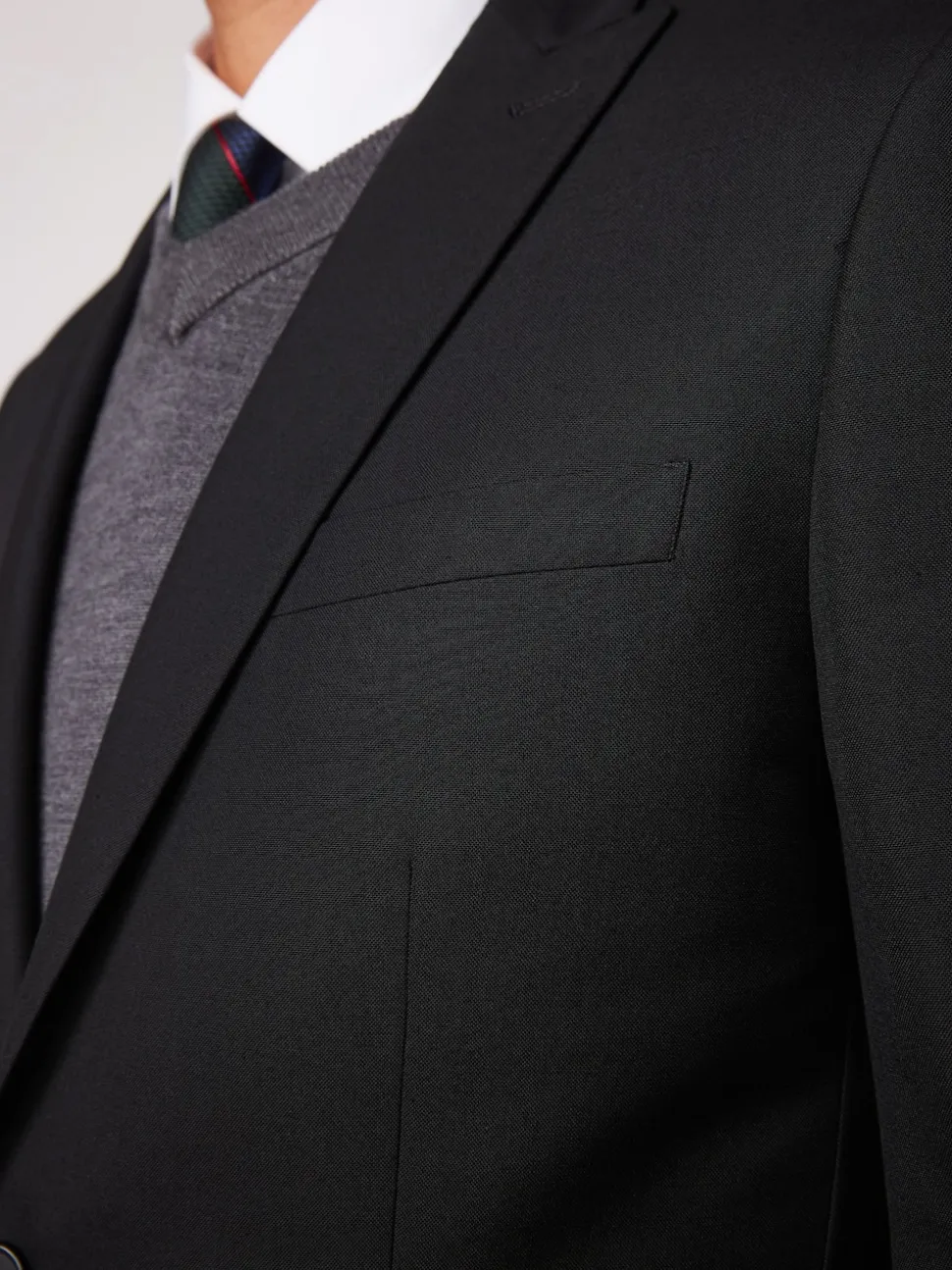Black Slim Fit Two Button Suit Jacket