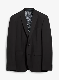 Black Slim Fit Two Button Suit Jacket