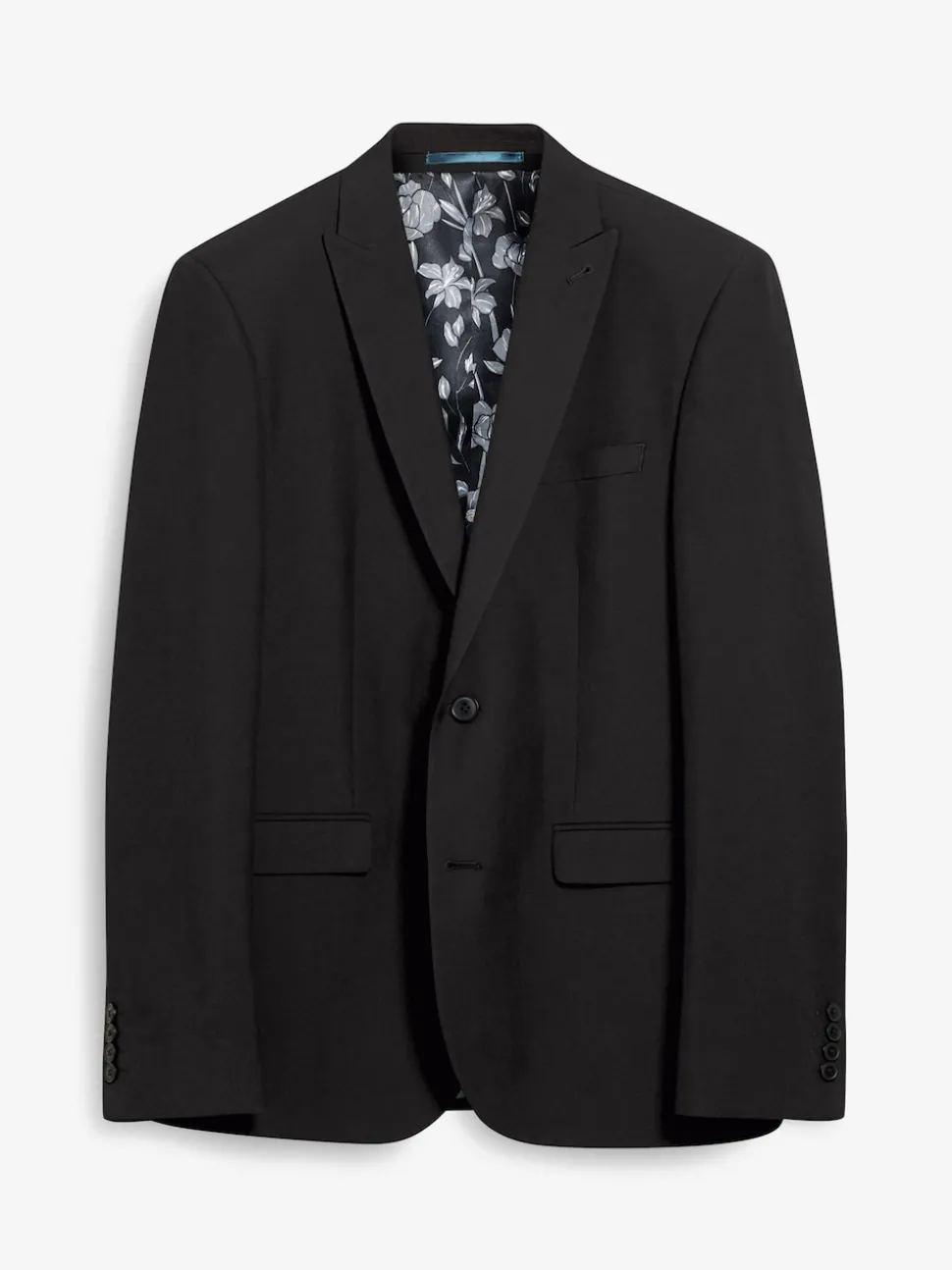 Black Slim Fit Two Button Suit Jacket
