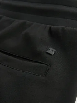 Black Slim Fit Zip Pocket Jersey Shorts