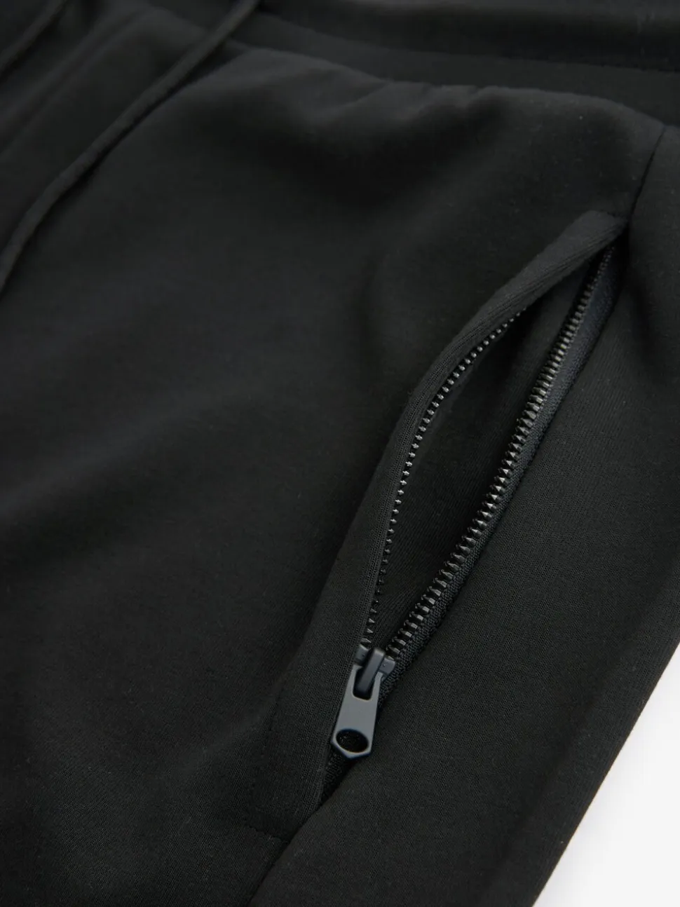 Black Slim Fit Zip Pocket Jersey Shorts