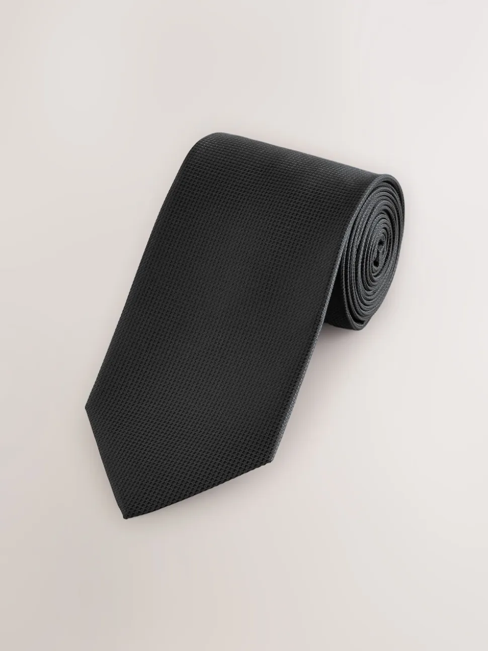 Black Slim Textured Tie