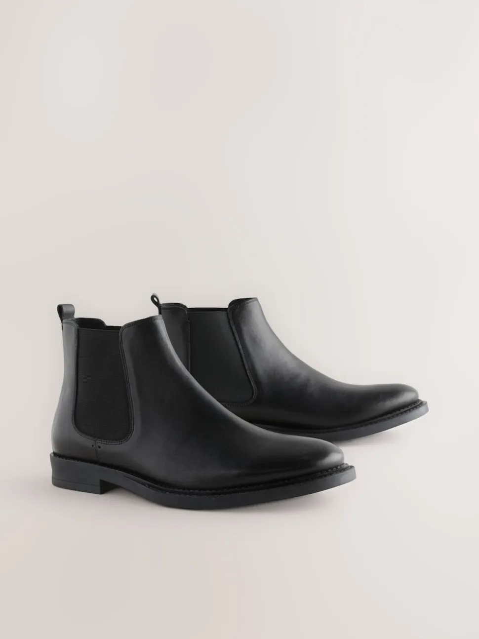Black Smart Leather Chelsea Boots