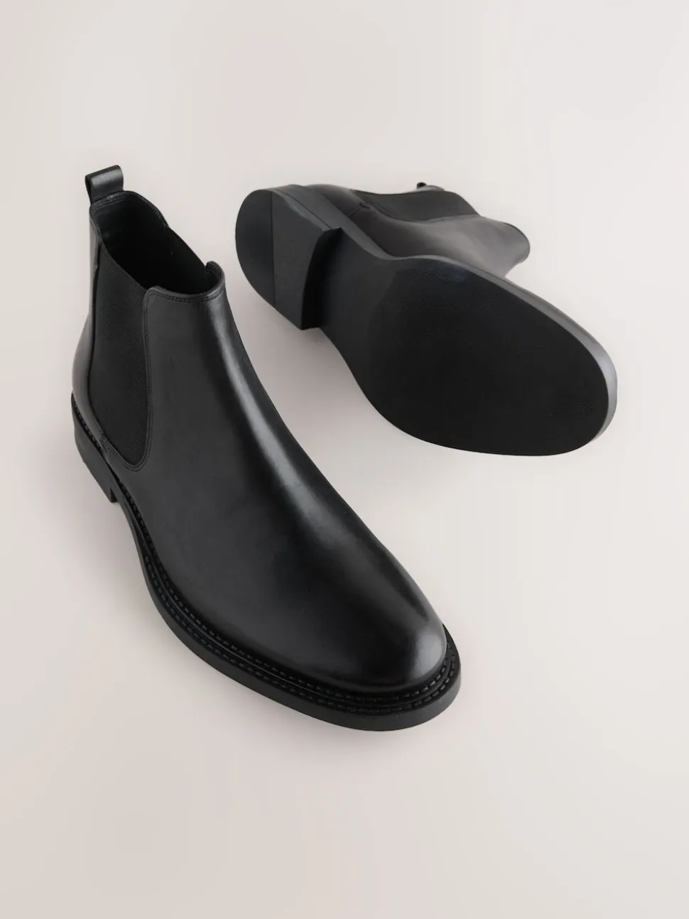 Black Smart Leather Chelsea Boots