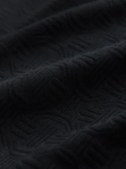 Black Smart Quarter Zip Polo Shirt