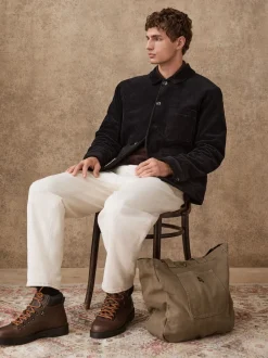 Black Smart Rich Cord Chore Jacket