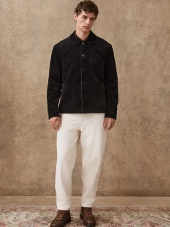 Black Smart Rich Cord Chore Jacket