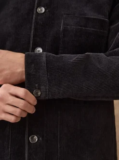 Black Smart Rich Cord Chore Jacket