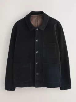 Black Smart Rich Cord Chore Jacket