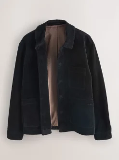 Black Smart Rich Cord Chore Jacket