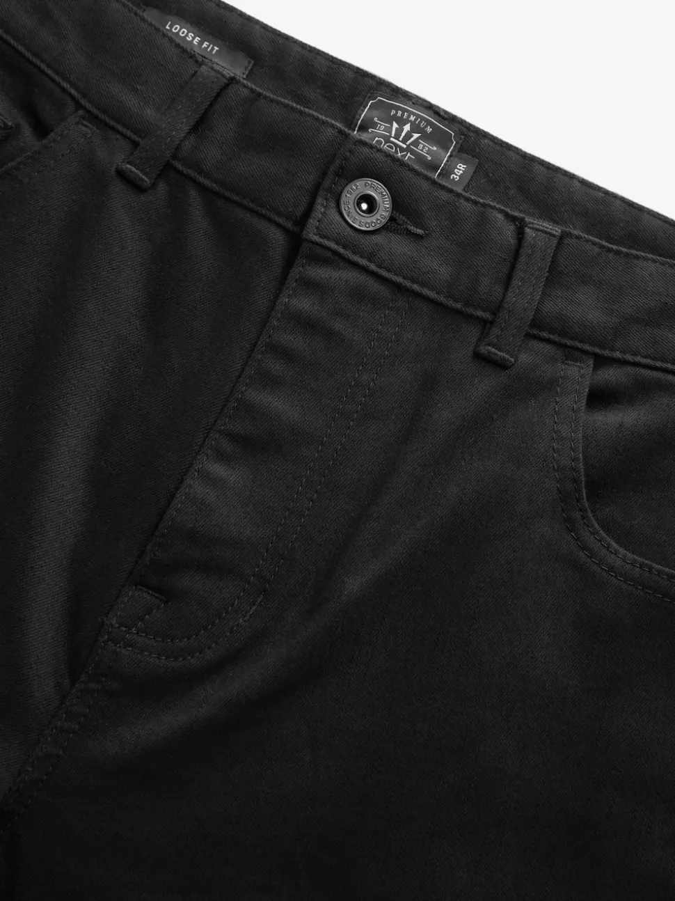 Black Solid Classic Stretch Relaxed Fit Jeans