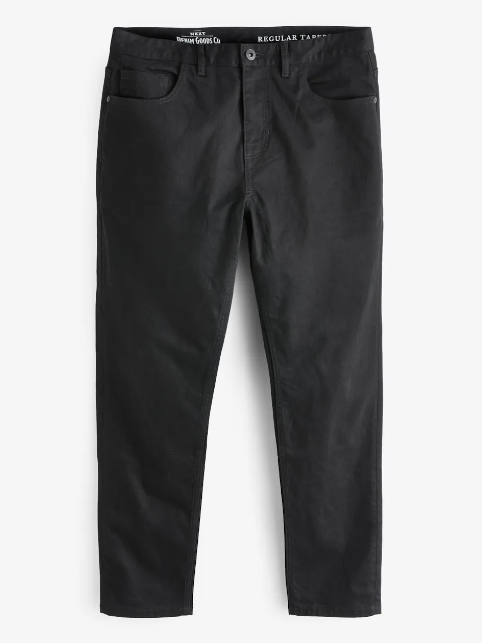 Black Solid Regular Tapered Fit Classic Stretch Jeans