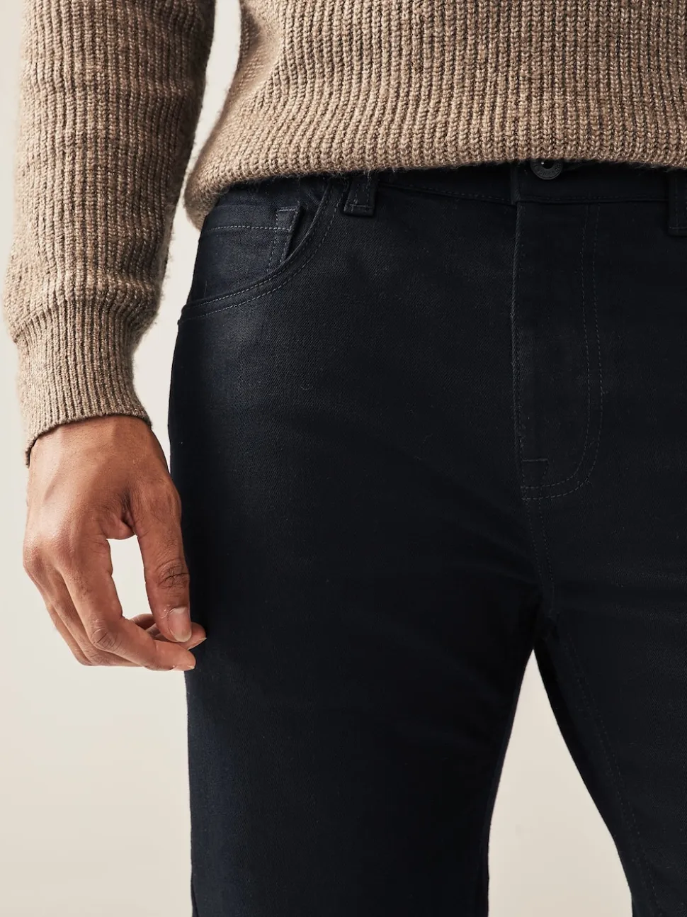 Black Solid Single Skinny Fit Classic Stretch Jeans