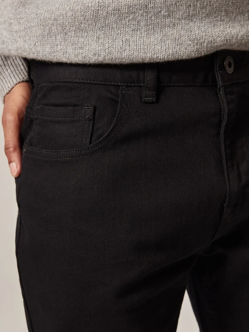 Black Solid Single Slim Fit Classic Stretch Jeans