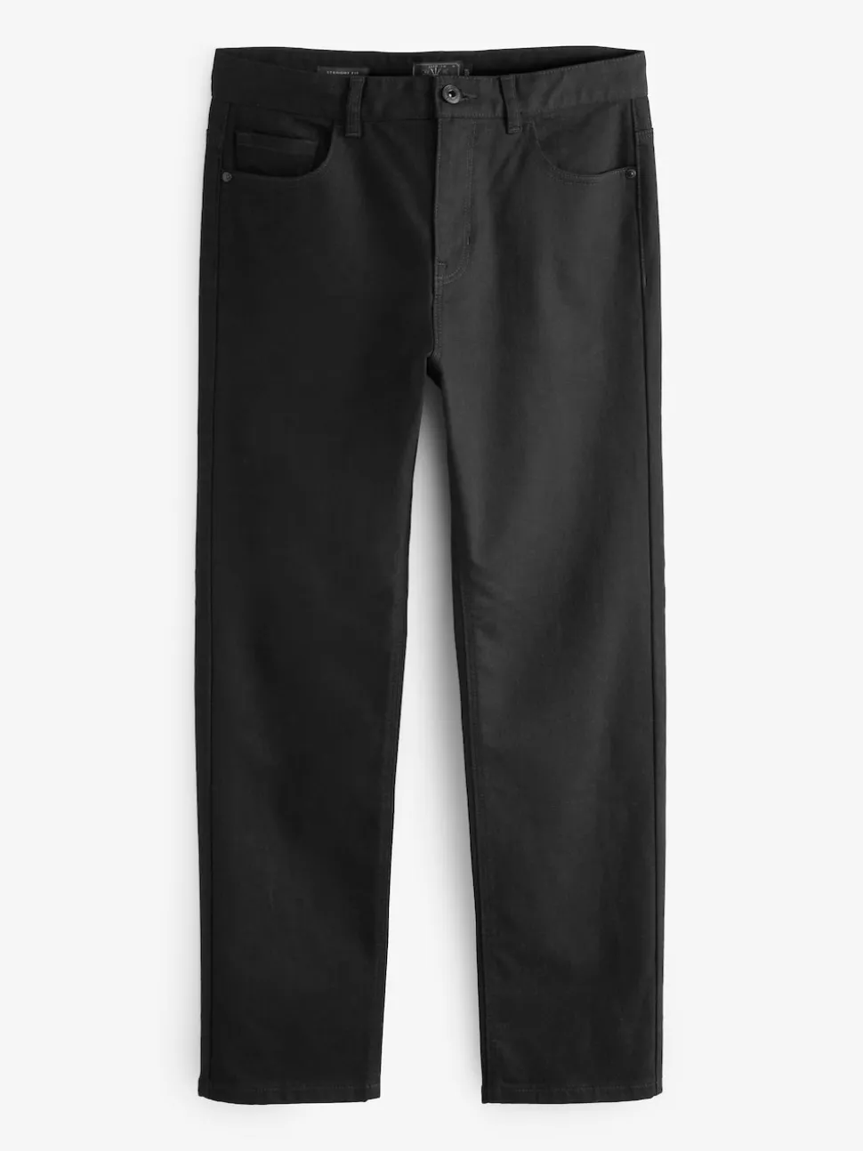 Black Solid Single Straight Fit Classic Stretch Jeans