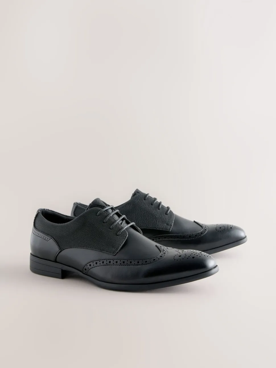Black Standard Fit Brogue Shoes