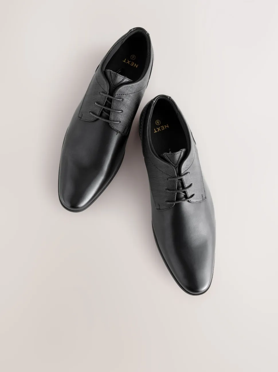 Black Standard Fit Derby Lace-Up Shoes