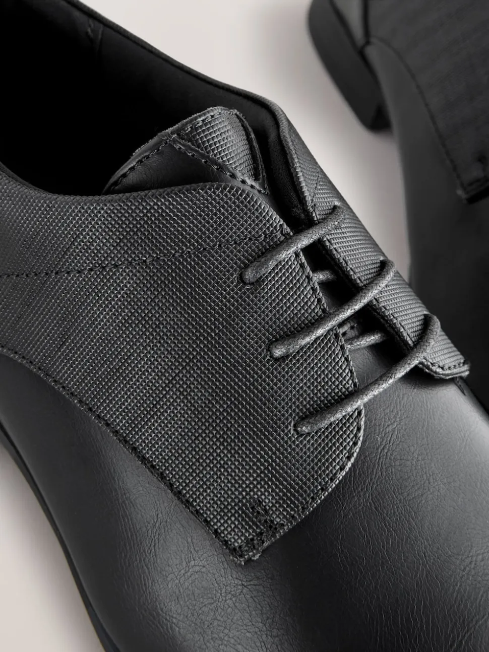 Black Standard Fit Derby Lace-Up Shoes