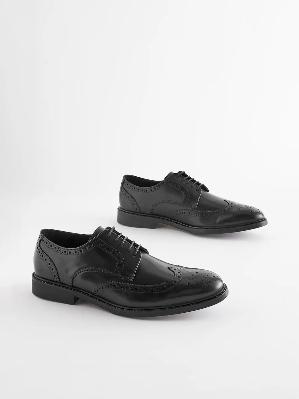 Black Standard Fit Leather Derby Brogues