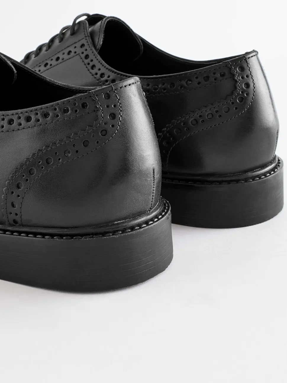 Black Standard Fit Leather Derby Brogues