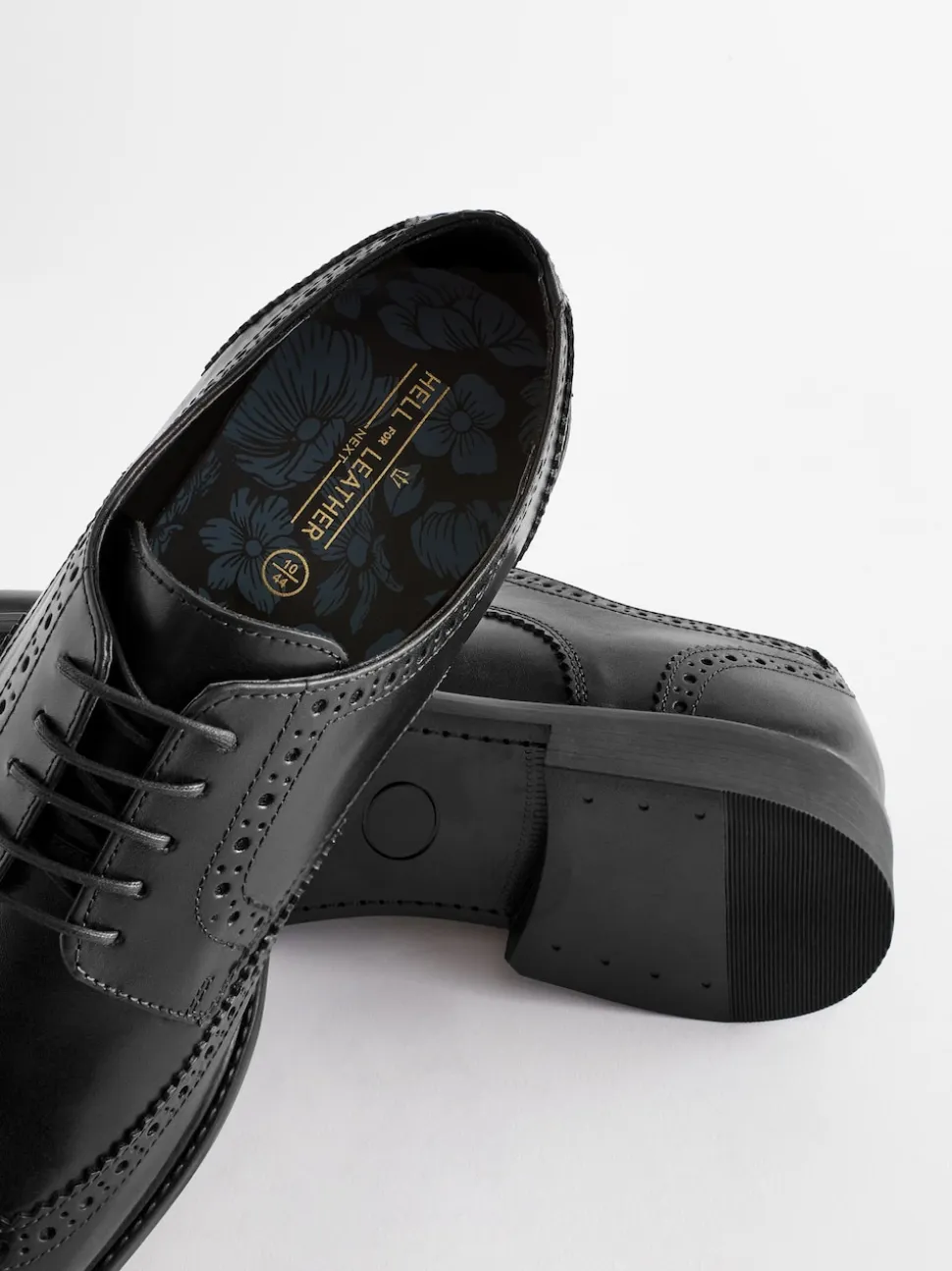 Black Standard Fit Leather Derby Brogues