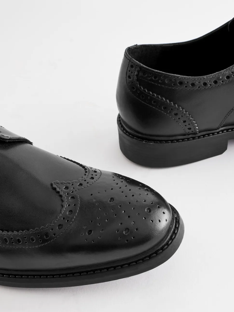 Black Standard Fit Leather Derby Brogues