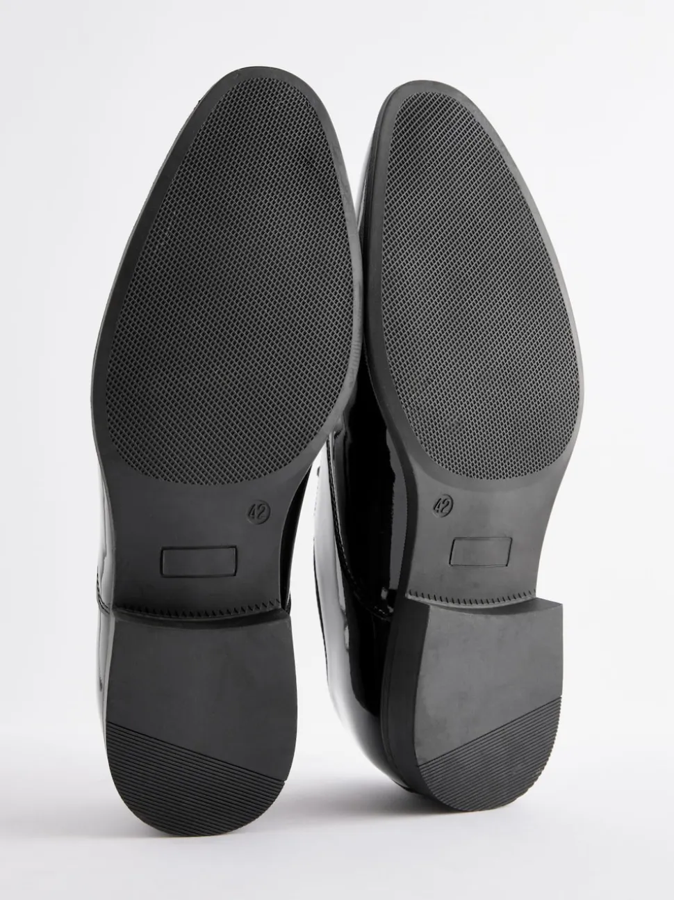 Black Standard Fit Patent Oxford Toe Cap Shoes