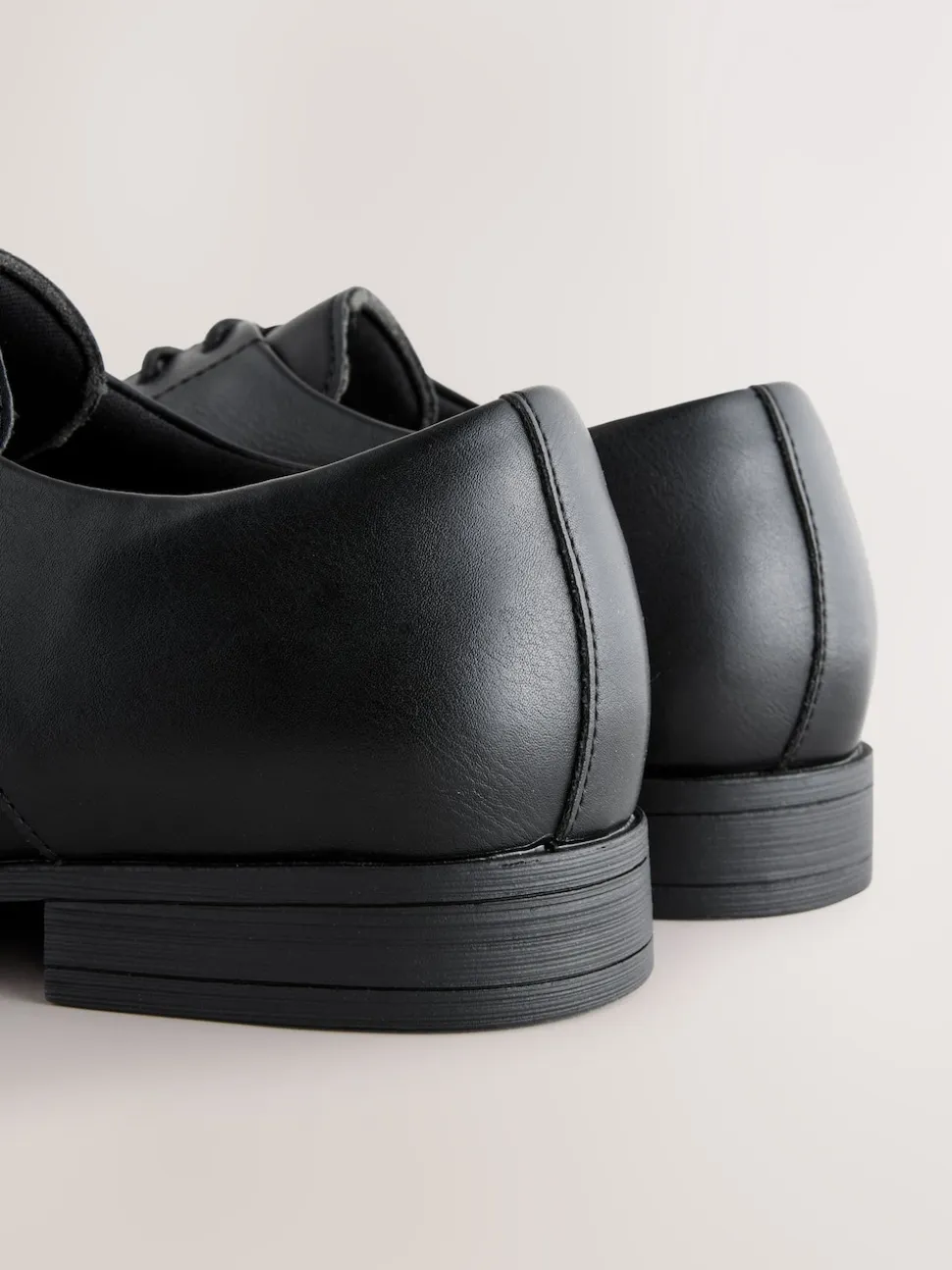 Black Standard Fit Slim Square Derby Shoes