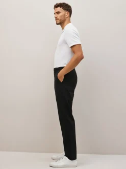 Black Straight Fit 100% Cotton Chino Trousers