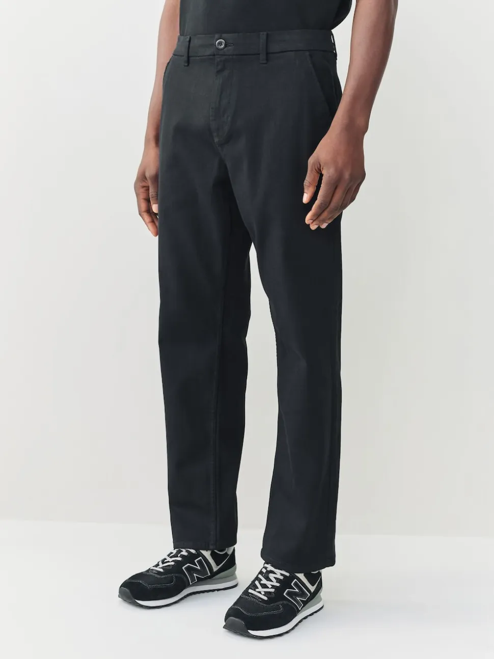 Black Straight Fit Motionflex Chino Trousers