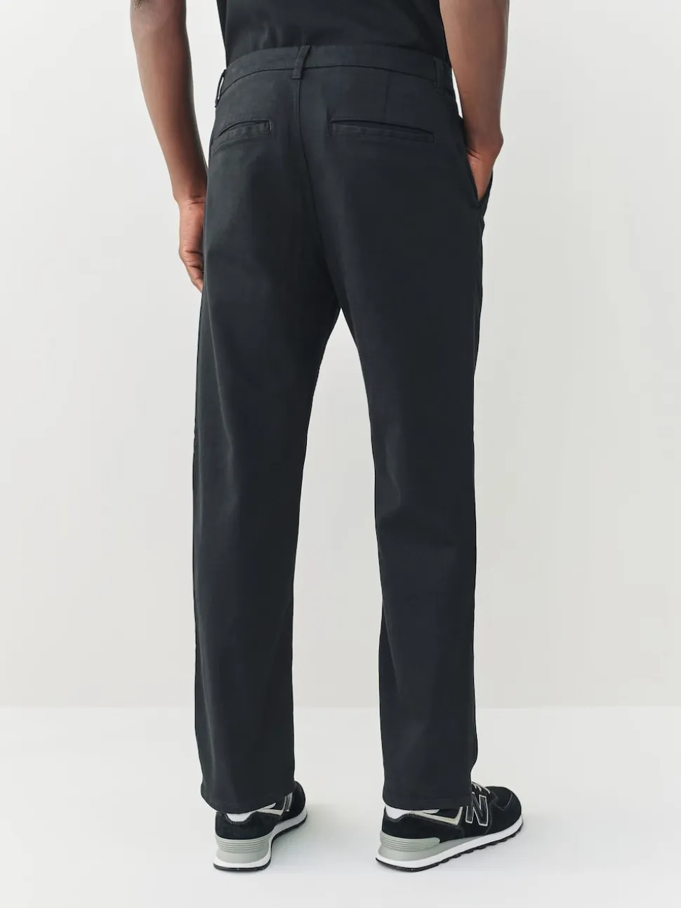 Black Straight Fit Motionflex Chino Trousers