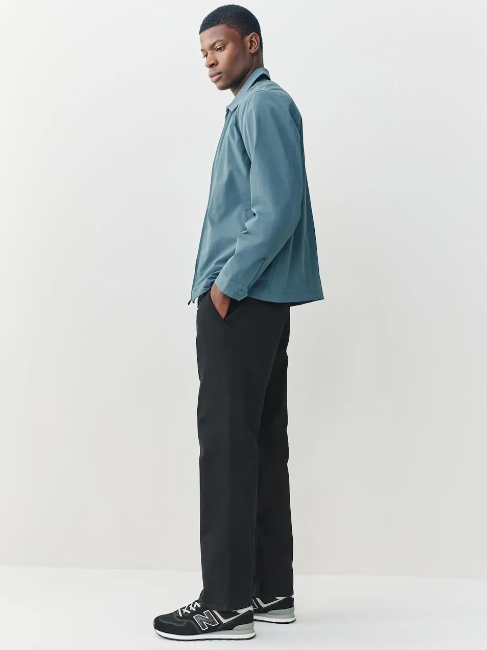 Black Straight Fit Motionflex Chino Trousers